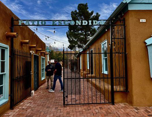 Entrance gate to Patio Escondido