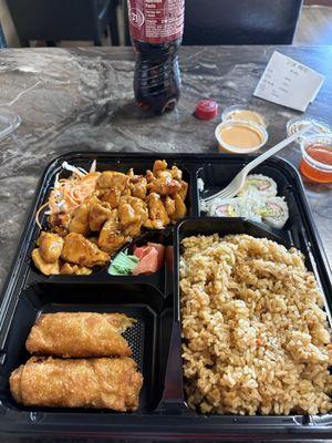 Chicken bento box special .. comes with drink