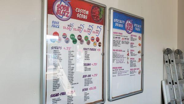 New menu boards inside