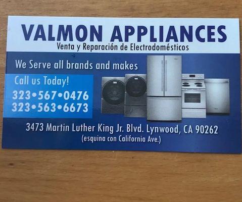Valmon Appliance Sales & Repair