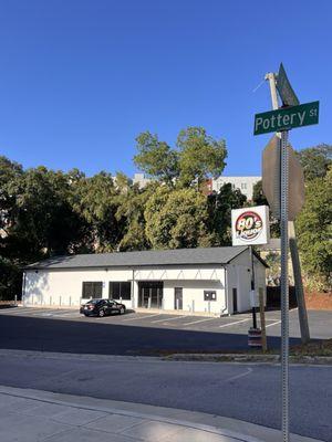 Outside area of liquor store