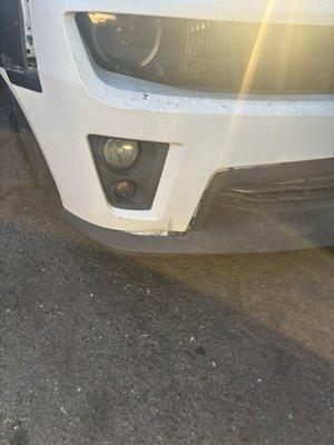 He's checking the damages he made.