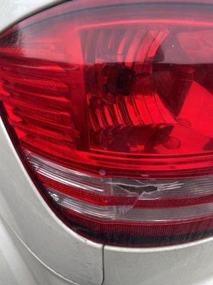Hit my tail light