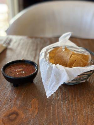 Complimentary chips and salsa