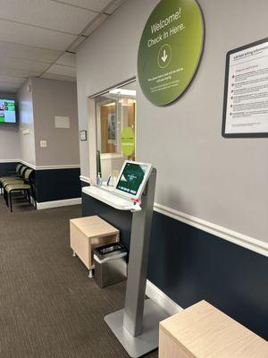 Check in kiosk in waiting room.