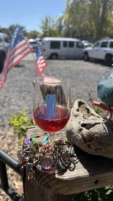 My sangria with all my wine charms that I've collected for 15 years