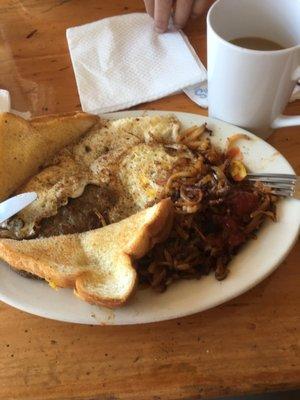Sausage pasty, eggs an hash browns!!!