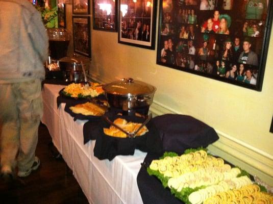 Buffet set up in our back room for Casey Auto Group Retirement party