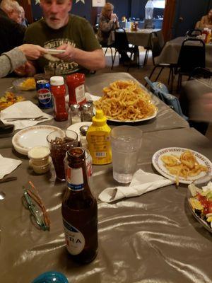 In the distance is an order of onion fries or i cannot remember what the menu said. ALOT of em!