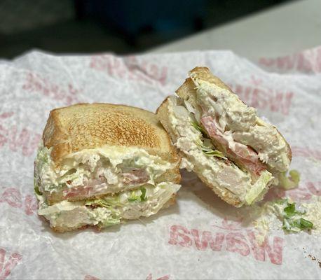 Chicken Salad Club Sandwich was soooooo good. $6 during Hoagiefest