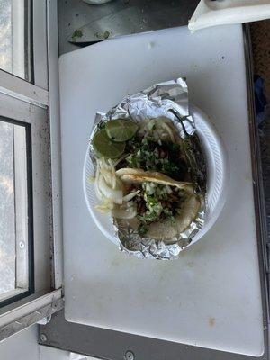 Tacos del pastor tortilla de mano