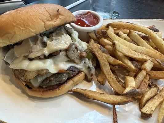 The Philly Burger  With fries $16.50 4/2025
