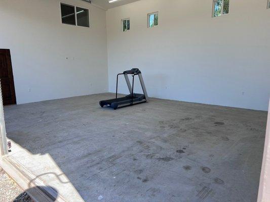 Floor cleaned, prepped and ready for installation of Rubber flooring.