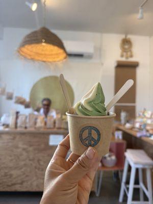 matcha and kinako soft serve icecream!