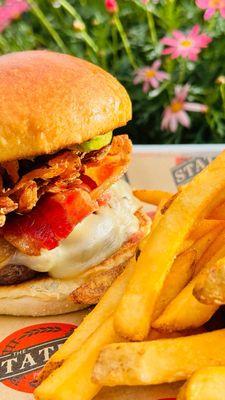 Smokestack Burger and fries.