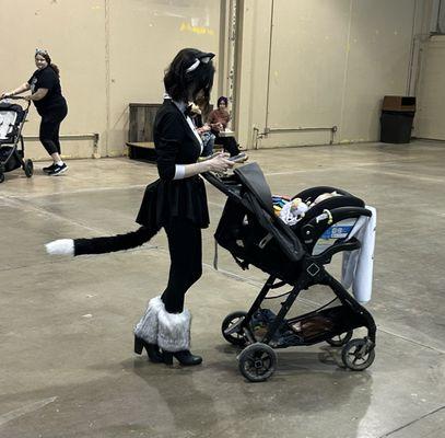 Baby in this particular stroller, but cats in others.