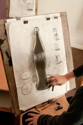 Charcoal techniques. Still Life.