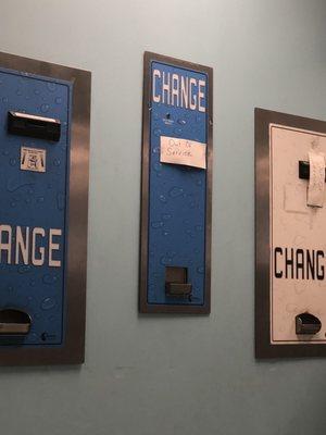 2 out of 3 change machines are out of service