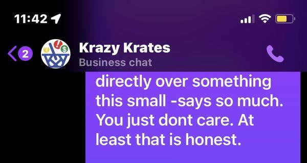 No resolution. But they did block me on Facebook . Imagine that.