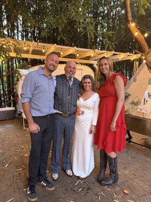 Upper reception area in front of vintage camper