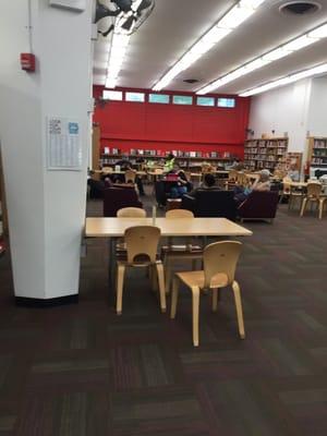 Casual Reading Area and 6 tables with power extensions