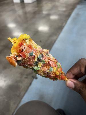 Fruity Pebble with Cheddar and Mozzarella filling