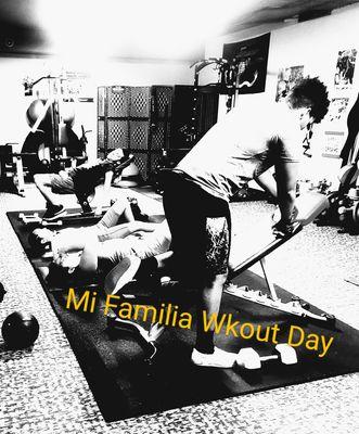 Family workout day