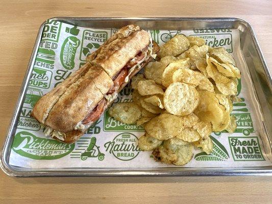 Chipotle Chicken Sandwich with Chips