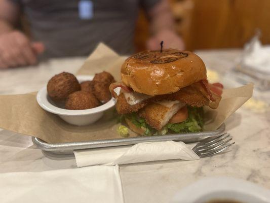 Western grilled chicken sandwich and the crispy chicken Dijon sandwich.