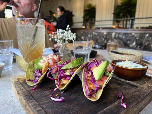 Shrimp and fish tacos.