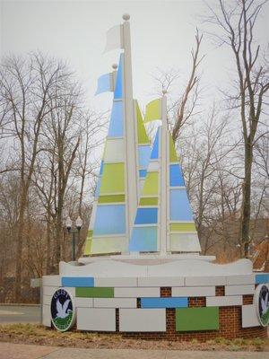 Mulitple Sail Roundabout by REA (2016) located at 10110 Brooks School Road (at Fall Creek)