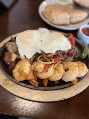 Shrimp Skillet (I added an egg)