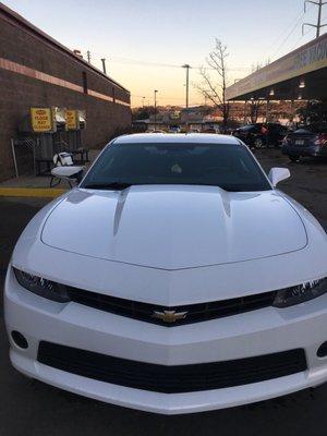 My car all nice and clean but got a busted passenger side mirror for the trouble.