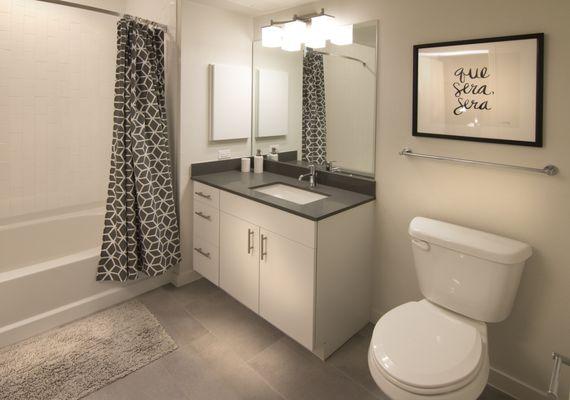 Bathroom with a shower-tub