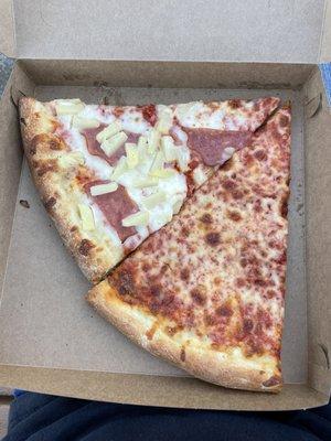 Hawaiian and Cheese Pizza