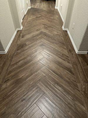 Herringbone design for entry hallway- love