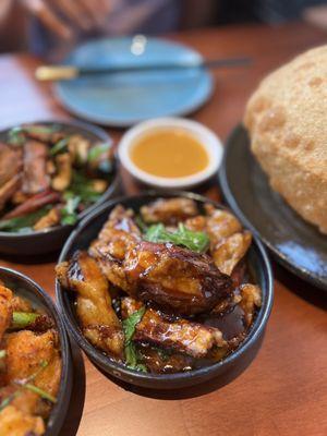 Eggplant w. Spicy Garlic Basil Sauce