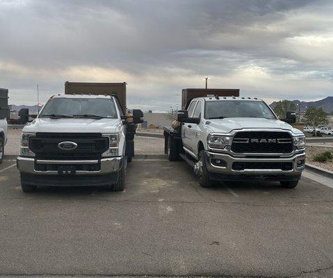 Rema Tip Top employees park inconsiderately at a busy Kingman, AZ hotel.