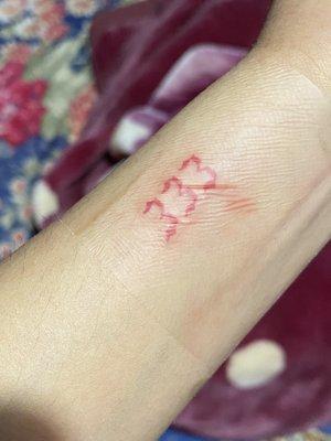 one of the three tattoos i got today