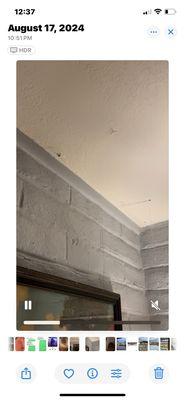 Holes in master ceiling. Ching needs to be dropped per mold remediation specialist. We are in unhealthy home