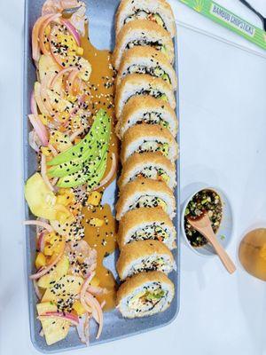 Mango Aguachile and Empanizado Sushi