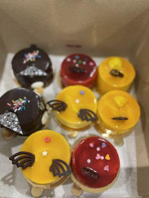 Chocolate, mango and passion , they weren't too much sweet