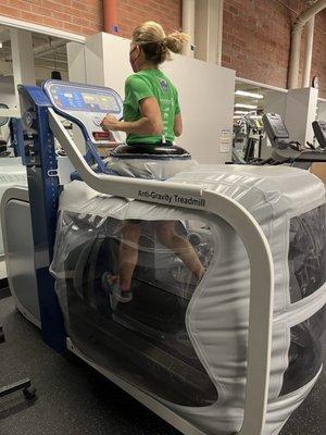 Anti-gravity treadmill run