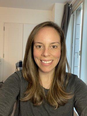 Full head highlights, cut and blow out