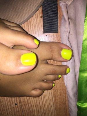 Classic pedicure, OPI lacquer (is more of a lime green in person