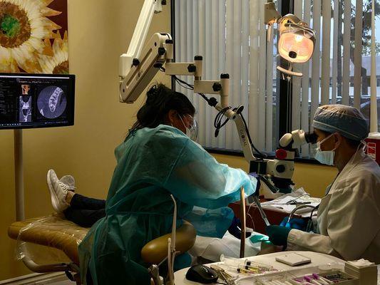 Dr Abbassi working her magic on an emergency patient.