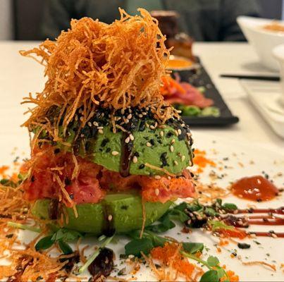 Avocado bomb (includes ahi tuna poke)