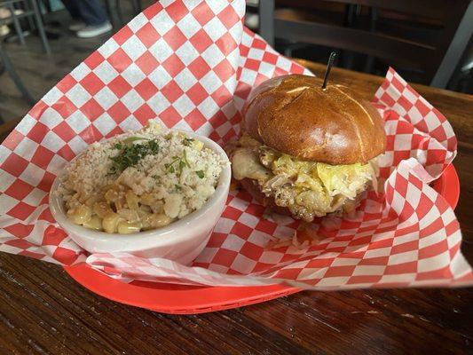 Bratwurst sandwich + Mexicali Street Corn