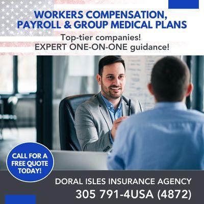 From clerical offices to difficult-to-place risks, we have Workers' Comp markets with or without payroll & employee benefits.