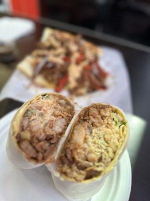 Surf and turf burrito